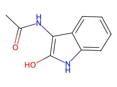 N-(2-hydroxy-1H-indol-3-yl)acetamide structure