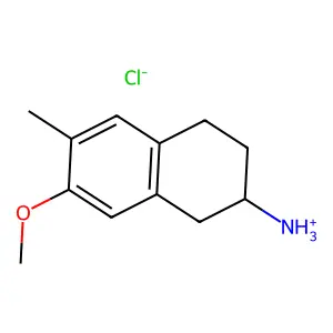 2-Naphthalenamine, 1,2,3,4-tetrahydro-7-methoxy-6-methyl-, hydrochloride (1:1) structure