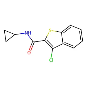 3-chloro-N-cyclopropyl-1-benzothiophene-2-carboxamide structure