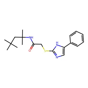 2-[(5-phenyl-1H-imidazol-2-yl)sulfanyl]-N-(2,4,4-trimethylpentan-2-yl)acetamide structure