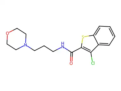 3-chloro-N-[3-(morpholin-4-yl)propyl]-1-benzothiophene-2-carboxamide structure