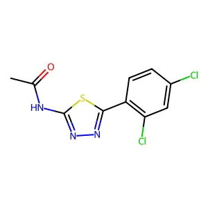 N-[5-(2,4-dichlorophenyl)-1,3,4-thiadiazol-2-yl]acetamide structure