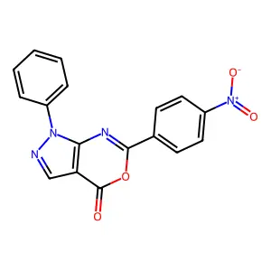 6-(4-Nitrophenyl)-1-phenylpyrazolo[3,4-d][1,3]oxazin-4-one structure