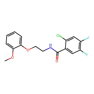 2-chloro-4,5-difluoro-N-[2-(2-methoxyphenoxy)ethyl]benzamide structure