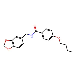 N-(1,3-benzodioxol-5-ylmethyl)-4-butoxybenzamide structure