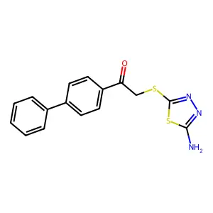 2-(5-Amino-[1,3,4]thiadiazol-2-ylsulfanyl)-1-biphenyl-4-yl-ethanone structure