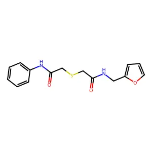 2-(2-anilino-2-oxoethyl)sulfanyl-N-(furan-2-ylmethyl)acetamide structure