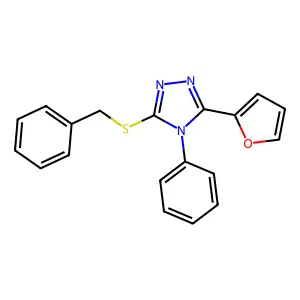 3-(Benzylthio)-5-(furan-2-yl)-4-phenyl-4H-1,2,4-triazole structure