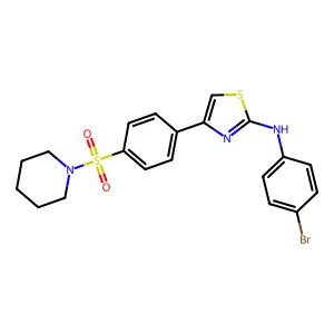 N-(4-bromophenyl)-4-(4-piperidin-1-ylsulfonylphenyl)-1,3-thiazol-2-amine structure