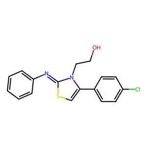 2-(4-(4-chlorophenyl)-2-(phenylimino)-1,3-thiazol-3(2H)-yl)ethanol structure