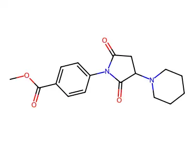 Methyl 4-(2,5-dioxo-3-piperidin-1-ylpyrrolidin-1-yl)benzoate structure