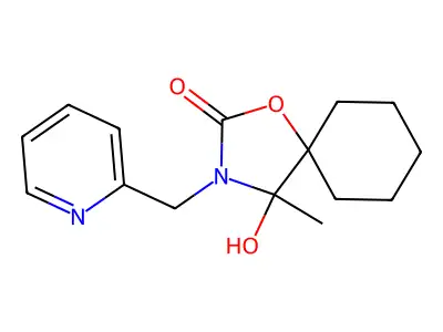 4-Hydroxy-4-methyl-3-(pyridin-2-ylmethyl)-1-oxa-3-azaspiro[4.5]decan-2-one structure