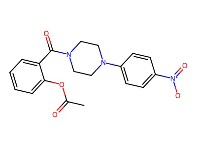 [2-[4-(4-Nitrophenyl)piperazine-1-carbonyl]phenyl] acetate structure