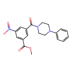 Methyl 3-nitro-5-(4-phenylpiperazine-1-carbonyl)benzoate structure