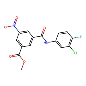 Methyl 3-[(3-chloro-4-fluorophenyl)carbamoyl]-5-nitrobenzoate structure