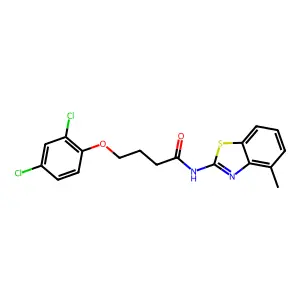 4-(2,4-dichlorophenoxy)-N-(4-methyl-1,3-benzothiazol-2-yl)butanamide structure