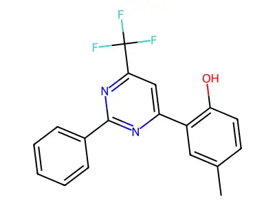 4-Methyl-2-(2-phenyl-6-(trifluoromethyl)pyrimidin-4-yl)phenol structure