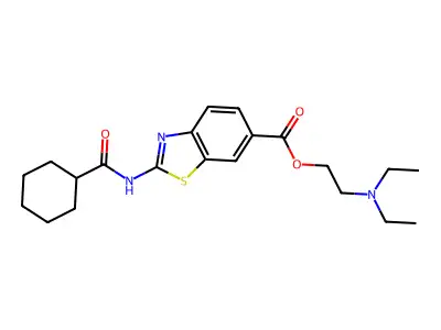 2-Diethylaminoethyl 2-(cyclohexanecarbonylamino)-1,3-benzothiazole-6-carboxylate structure