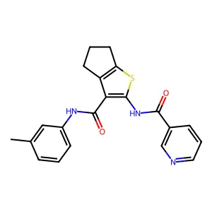 N-(3-(m-Tolylcarbamoyl)-5,6-dihydro-4H-cyclopenta[b]thiophen-2-yl)nicotinamide structure