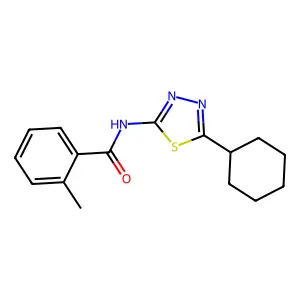 N-(5-cyclohexyl-1,3,4-thiadiazol-2-yl)-2-methylbenzamide structure