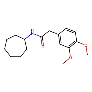 N-cycloheptyl-2-(3,4-dimethoxyphenyl)acetamide structure