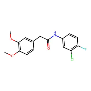 N-(3-chloro-4-fluorophenyl)-2-(3,4-dimethoxyphenyl)acetamide structure