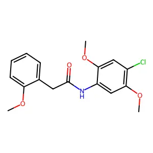 N-(4-chloro-2,5-dimethoxyphenyl)-2-(2-methoxyphenyl)acetamide structure