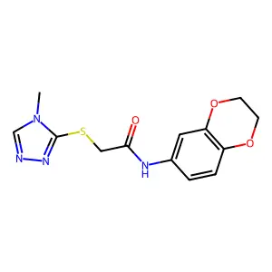 N-(2,3-dihydro-1,4-benzodioxin-6-yl)-2-[(4-methyl-4H-1,2,4-triazol-3-yl)sulfanyl]acetamide structure
