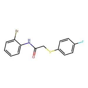 N-(2-bromophenyl)-2-[(4-fluorophenyl)sulfanyl]acetamide structure