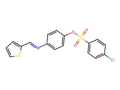 [4-(Thiophen-2-ylmethylideneamino)phenyl] 4-chlorobenzenesulfonate structure