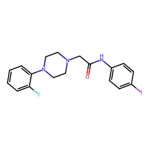 2-[4-(2-fluorophenyl)piperazin-1-yl]-N-(4-iodophenyl)acetamide structure