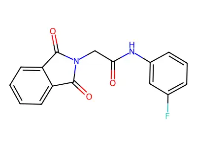 2-(1,3-dioxo-1,3-dihydro-2H-isoindol-2-yl)-N-(3-fluorophenyl)acetamide structure