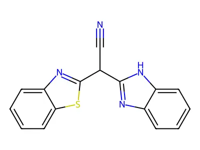 2-(1H-benzimidazol-2-yl)-2-(1,3-benzothiazol-2-yl)acetonitrile structure