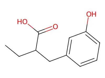 2-[(3-Hydroxyphenyl)methyl]butanoic acid structure