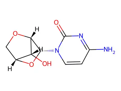 4-Amino-1-(7-hydroxy-2,5-dioxabicyclo[2.2.1]heptan-3-yl)pyrimidin-2-one structure