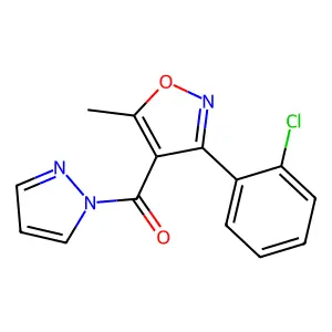 3-(2-chlorophenyl)-5-methyl-4-(1H-pyrazol-1-ylcarbonyl)isoxazole structure