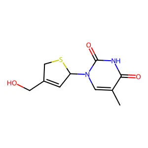 1-[4-(Hydroxymethyl)-2,5-dihydrothiophen-2-yl]-5-methyl-pyrimidine-2,4-dione structure