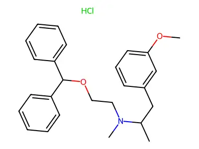 N-(2-Benzhydryloxy)ethyl-N-methyl-(1-ethyl-2-(3-methoxyphenyl)ethyl)amine structure