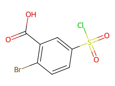 2-Bromo-5-(chlorosulfonyl)benzoic acid structure