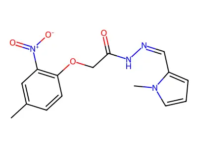 2-(4-methyl-2-nitrophenoxy)-N-[(Z)-(1-methylpyrrol-2-yl)methylideneamino]acetamide structure