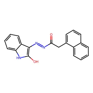 (E)-2-(naphthalen-1-yl)-N'-(2-oxoindolin-3-ylidene)acetohydrazide structure