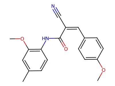 (2E)-2-cyano-N-(2-methoxy-4-methylphenyl)-3-(4-methoxyphenyl)prop-2-enamide structure