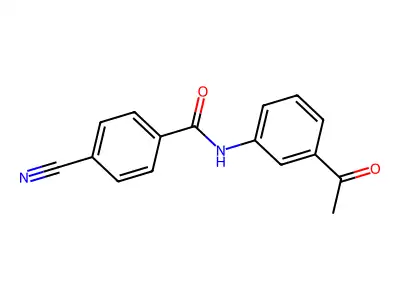 N-(3-acetylphenyl)-4-cyanobenzamide structure