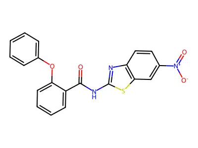 N-(6-nitro-1,3-benzothiazol-2-yl)-2-phenoxybenzamide structure