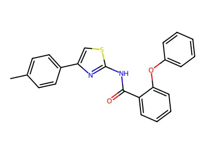 N-[4-(4-methylphenyl)-1,3-thiazol-2-yl]-2-phenoxybenzamide structure