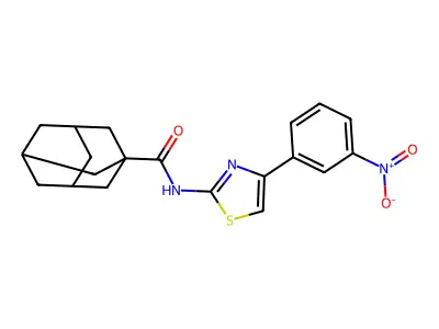 N-[4-(3-nitrophenyl)-1,3-thiazol-2-yl]adamantane-1-carboxamide structure
