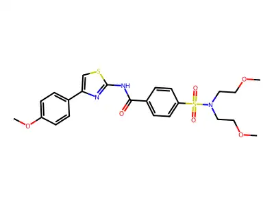 4-[bis(2-methoxyethyl)sulfamoyl]-N-[4-(4-methoxyphenyl)-1,3-thiazol-2-yl]benzamide structure