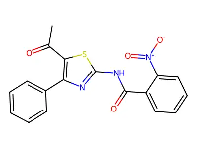 N-(5-acetyl-4-phenyl-1,3-thiazol-2-yl)-2-nitrobenzamide structure