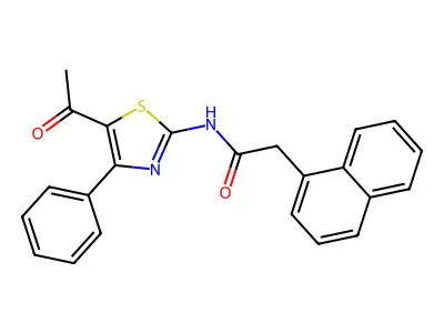 N-(5-acetyl-4-phenyl-1,3-thiazol-2-yl)-2-naphthalen-1-ylacetamide structure
