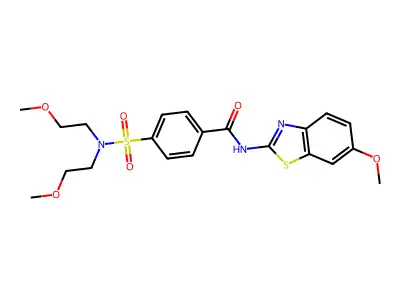 4-[bis(2-methoxyethyl)sulfamoyl]-N-(6-methoxy-1,3-benzothiazol-2-yl)benzamide structure